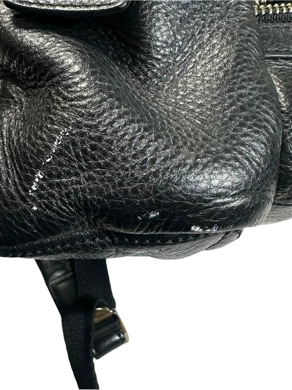 Marc Jacobs Black Leather Backpack Multi Zipper Shoulder Purse Soft Leather 8134